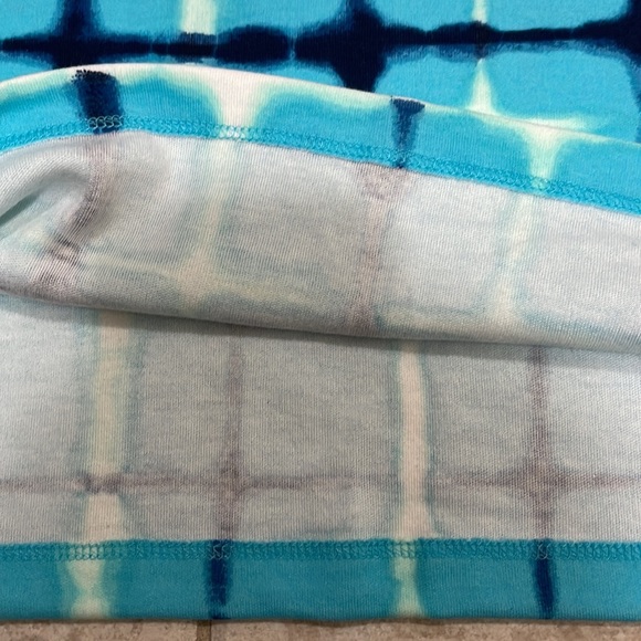 Karen Scott V-neck Front 4 buttons Short Sleeve Top Blue Navy White Stripes - Picture 5 of 13